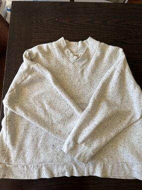 Madewell womens Betterterry Gray Speckled V-Neck Sweatshirt Size XL